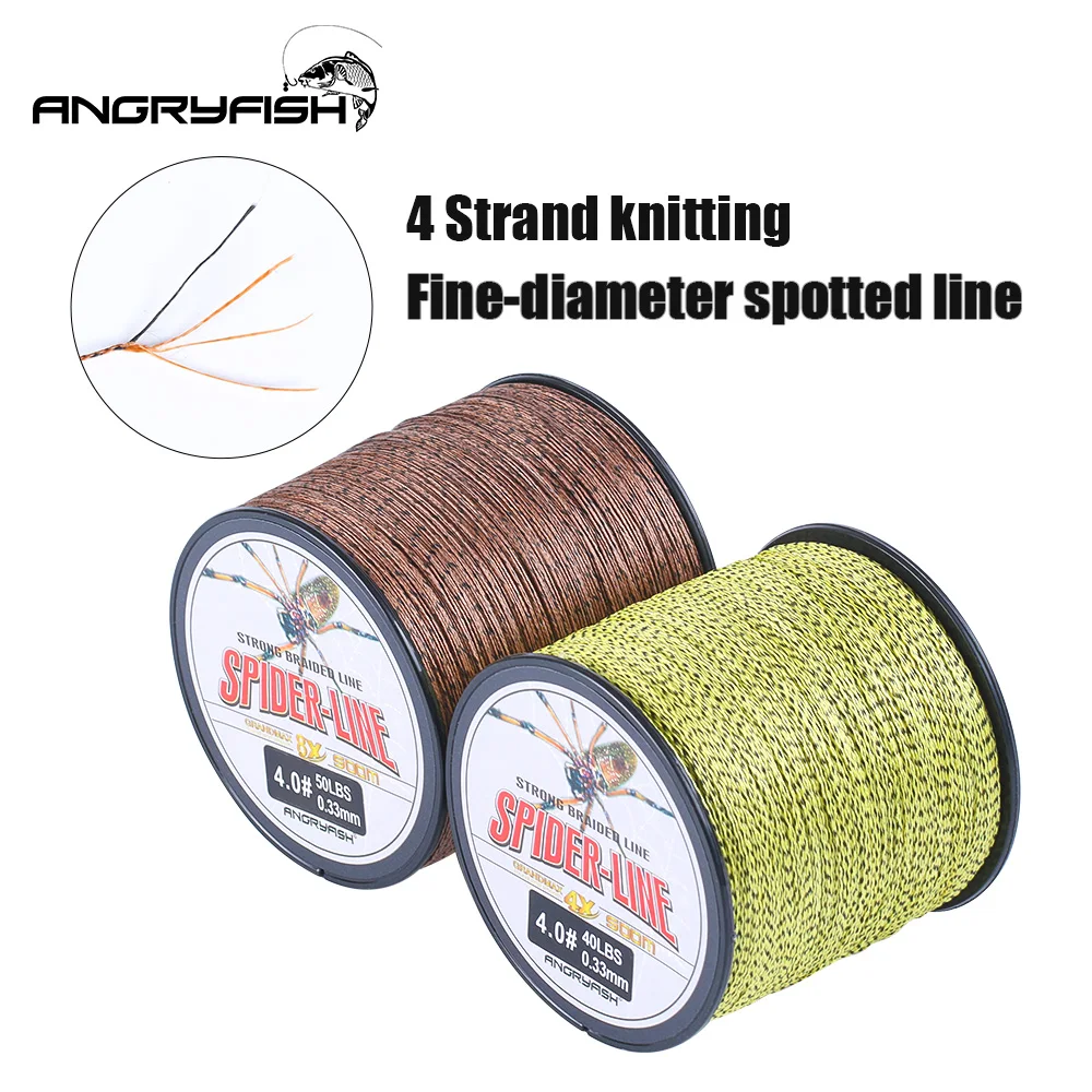 

Angryfish Spider-Line Series 4 Strands 300m PE Braided Fishing Line Camouflag Yellow and Brown 10LB-60LB Strong endurance