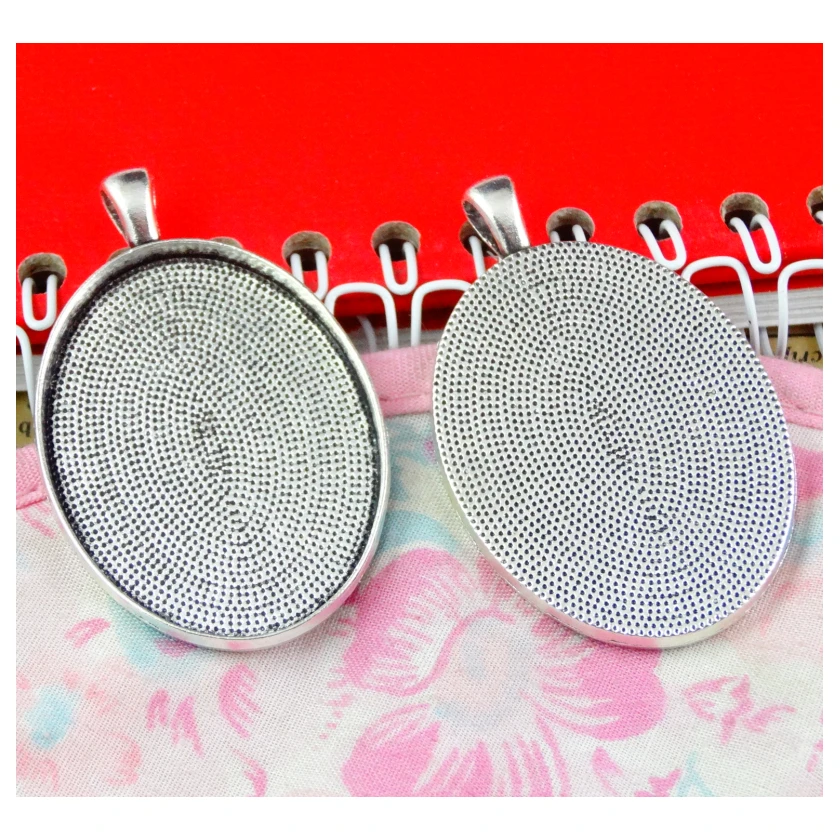10Pcs 30*40MM Bronze Color Antique Silver Plated Oval Base Charms Pendant Diy Jewelry Accessories image 5