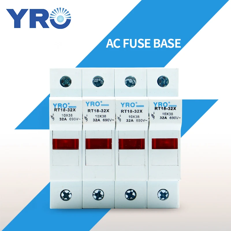 

AC 1PC 4P Fuse Base 690V 32A With LED light Matching Fuse 10x38MM R015 only Fuse Base RT18-32X