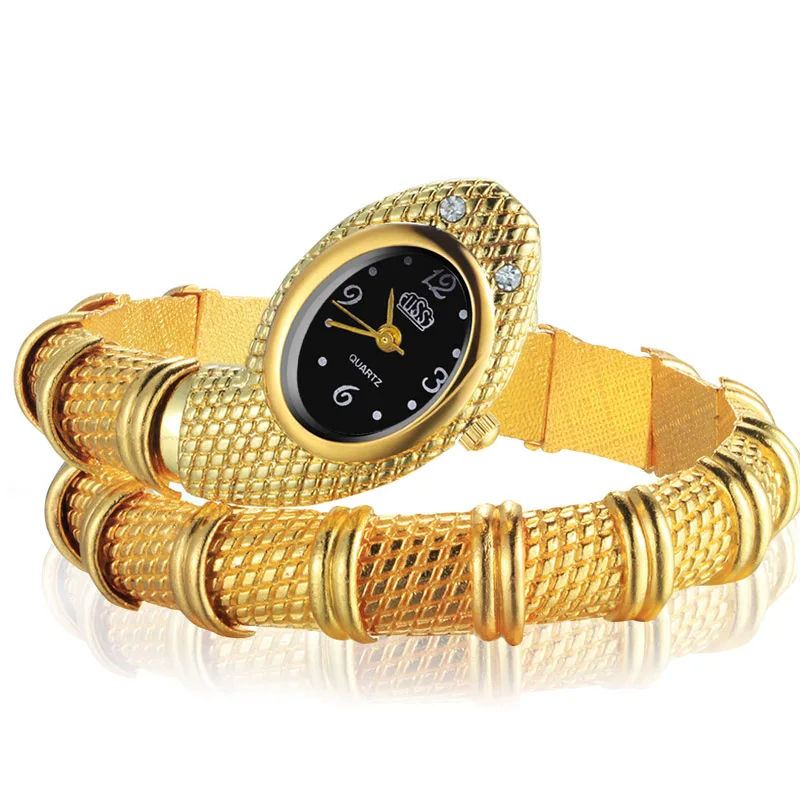 2021 Fashion Snake Watch Women Luxury Gold Bangle Watches Stainless Steel Quartz Bangle Watches Ladies Relogio Feminino CUSSI