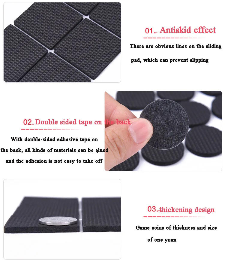 8/16/24pcs/lot Chair Leg Pads Floor Protectors for Furniture Legs Table leg Covers Round Bottom Anti Slip Floor Pads Rubber Feet