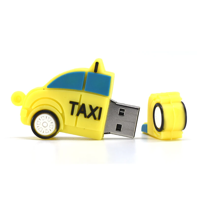 Car Taxi Cartoon Usb Flash Drive Pen Drive Fire Truck Memory Stick Racing Car Pendrive 4GB 8GB 16GB 32GB 64GB 128GB U Stick Gift