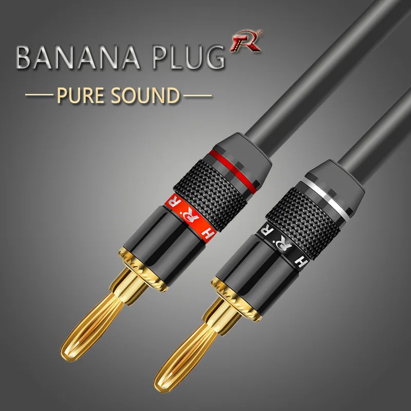 8pcs/4pairs 4mm Banana Plug Gold Plated Amplifier Speaker Plug Wire Connector Banana Male Connector