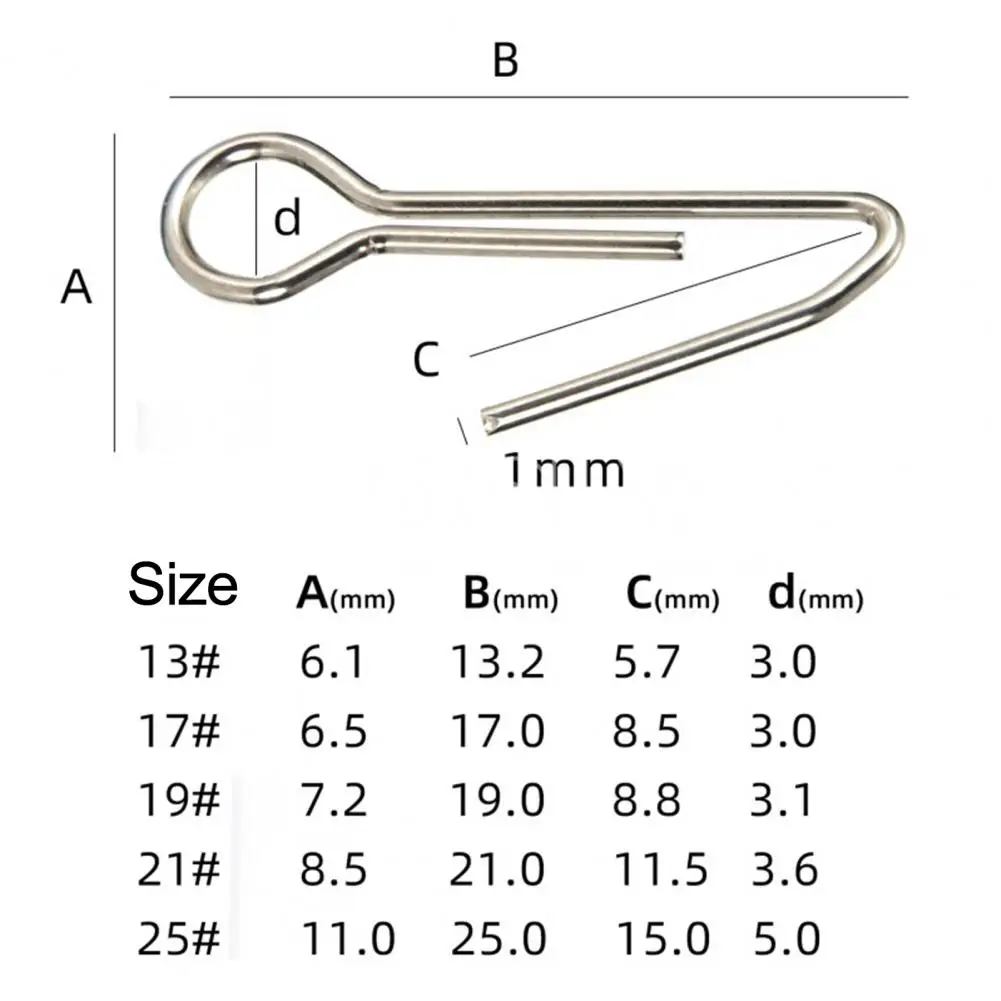 100Pcs Stainless Steel Fishing Connecting Pins Needle Fixed Lock Swivel Soft Lure Carp Fishing Bait Stinger Spike Hook Accessory