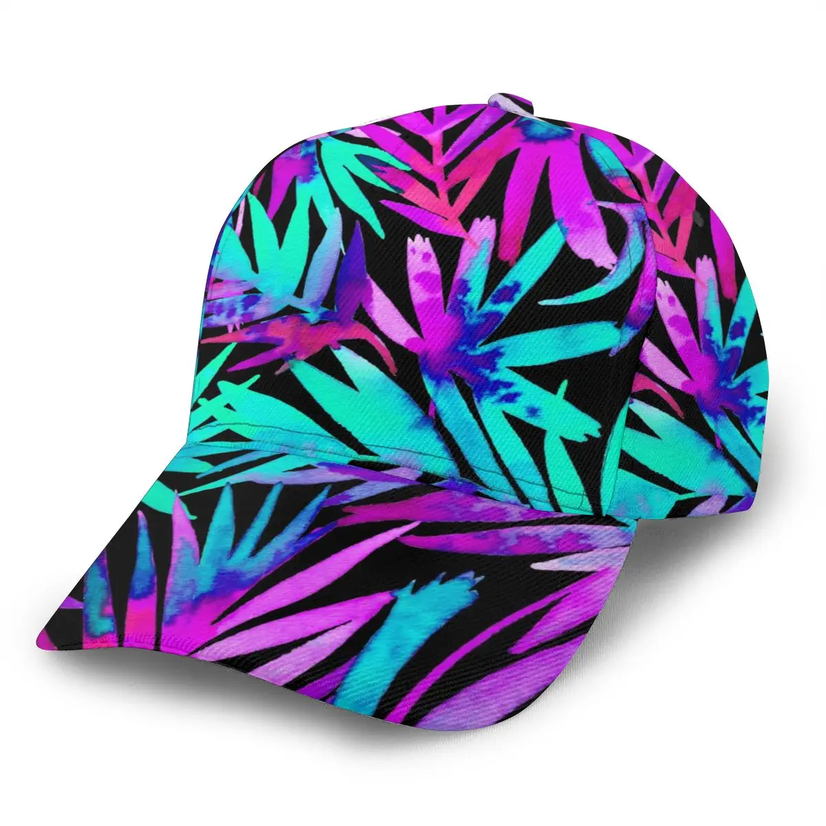 Tropical Palms Leaves Neon Colors Outdoor Sport Caps Baseball Hat Men Women Visor Cap Baseball Cap Street Hip Hop Caps