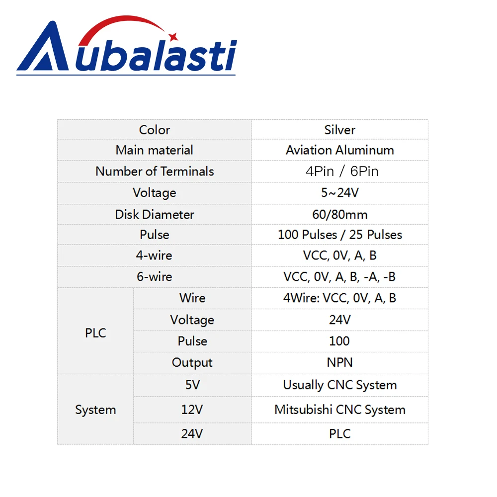 Aubalasti نك نبض عقارب Dia.60mm 80 مللي متر نبض 100 DC5V 6 دبابيس 4 دبابيس ل ماكينة بتحكم رقمي بالكمبيوتر دليل نبض التشفير جينيراتو