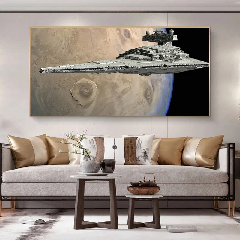 Surrealism Creativity Spaceship Shuttle Through Space Wall Art Canvas Painting Posters and Prints Wall Art Pictures Home Decor