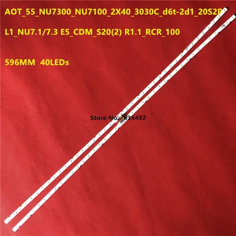 2 पीस एलईडी स्ट्रिप 40 लैंप UE55RU7025 UE55RU7090 UE55RU7092 UE55RU7099 UE55RU7100 UE55RU7105 UE55RU7172 AOT_55_NU7300_NU7100 8 best sales एनयू7100 - №8