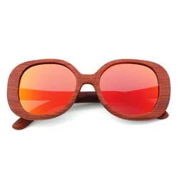Fashion Oversize Wood Sunglasses For Women and Men, Retro Wooden Polarized Eyewear High Quality UV400 Rosewood