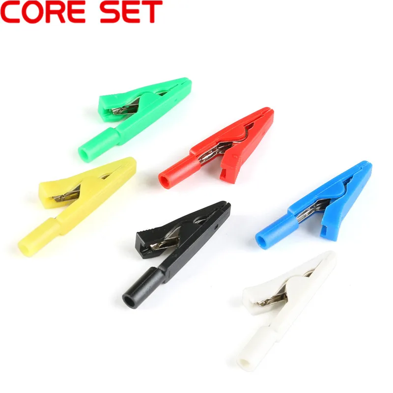 5Pcs Crocodile Alligator Clips With 2mm Socket Banana Jack Test Clamp Wire Clip terminal aligator clips