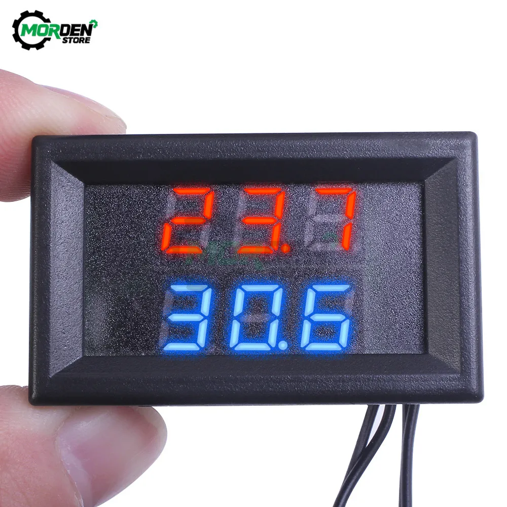 DC 12V 24V Car Digital Thermostat Incubator Temperature Controller Thermoregulator Heater Cooler Control With Dual Probe