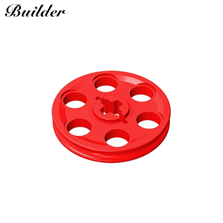 Little Builder Technological Bricks Wedge Belt Tire Wheel Pulley Building Blocks Compatible Assembles Mechanical 4185 70162 10pc