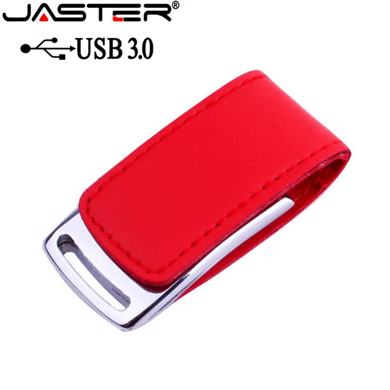 JASTER USB 3.0 customer LOGO metal leather usb + gift box usb flash drive pendrive 4GB 8GB 16GB 32GB 64GB memory stick U disk