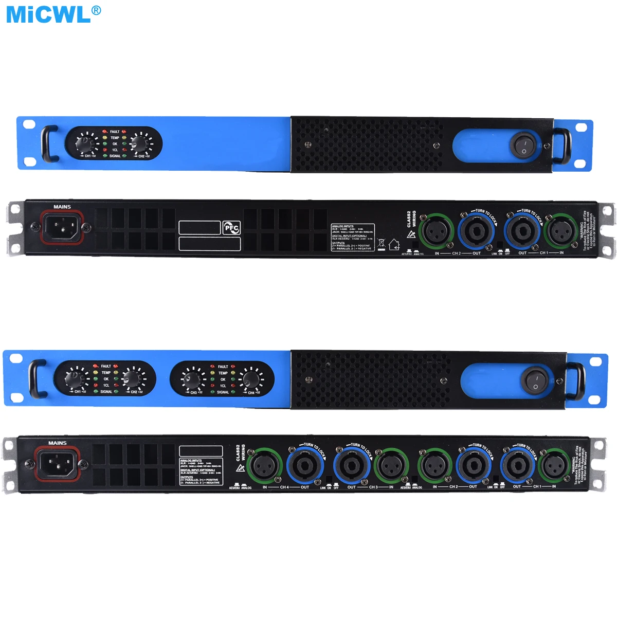 

MiCWL D8400 4 Channel 6500W Digital Power Amplifier 5200 Watts Two Passages Stereo AMP For Stage Speaker New Generation