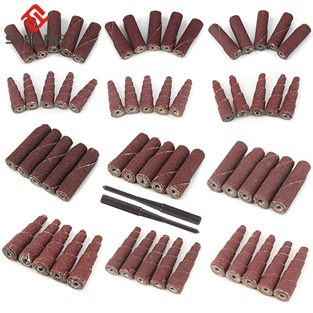 38mm 48mm Abrasive Sandpaper Grinding Head Sanding Cone Engine Porting Assortment Set Sleeve Sandpaper Roll With 1/4inch Shank