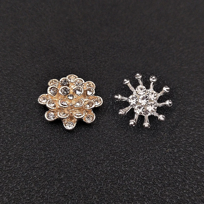 2020New 100Pcs Rhinestones flower button for DIY Wedding and Children Headband Kids Hair Accessories HZ608-HZ635