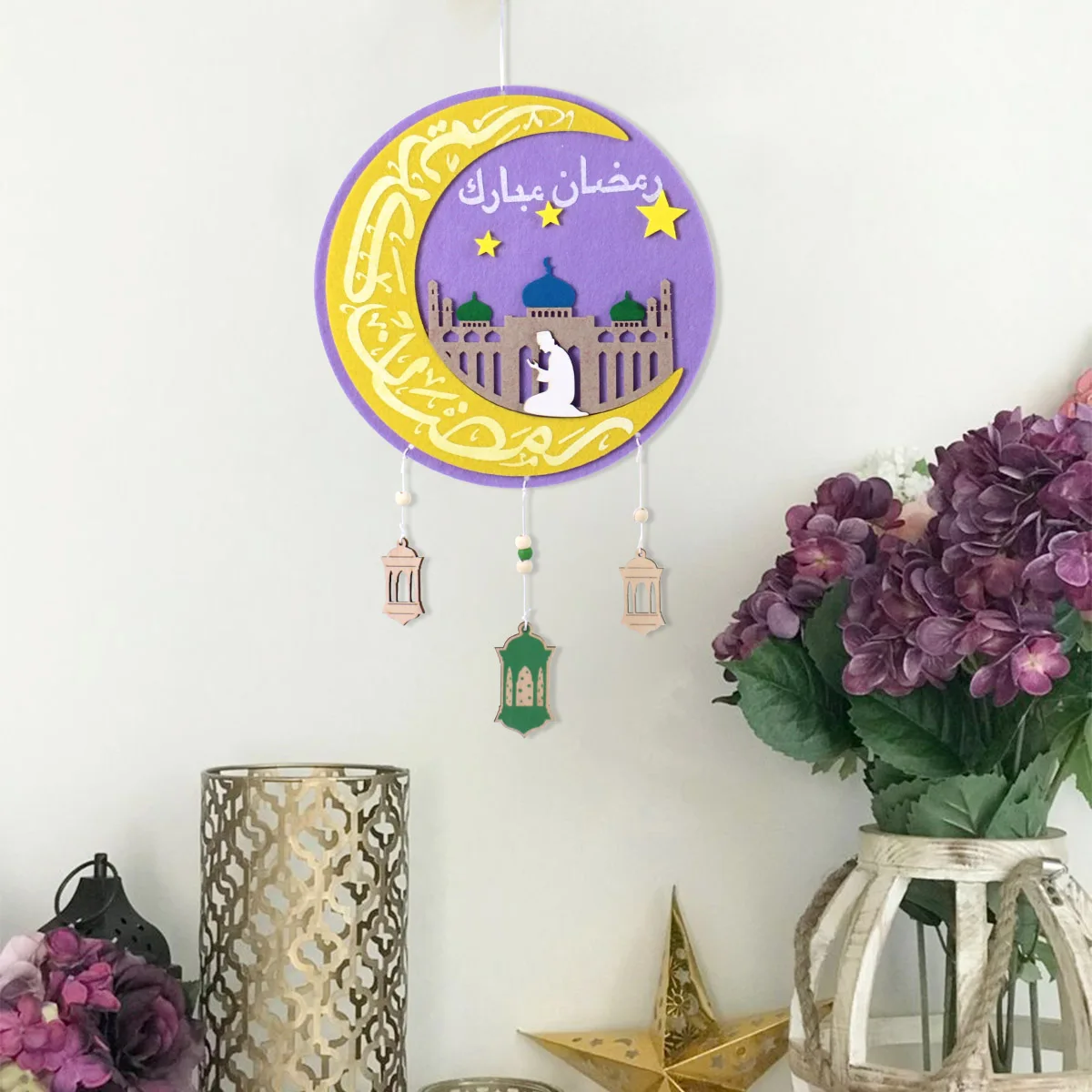 

Eid Mubarak Felt Hanging Pendent Ramadan Decoration For Home Islamic Muslim Party Decor Eid Al Adha Ramadan Kareem Wooden Favor