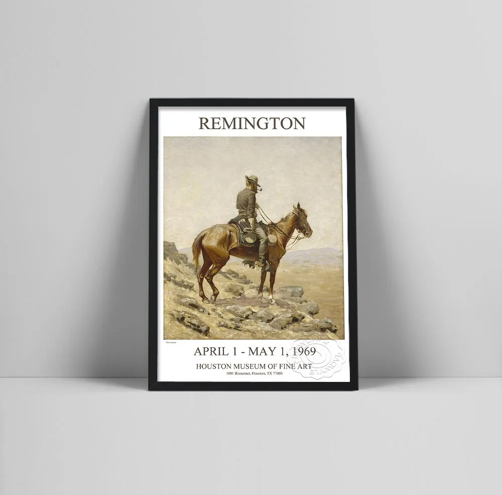 Famous Horseback Riding Canvas Paintings Houston Museum of Fine Art by Remington Posters and Prints for Living Room Home Decor