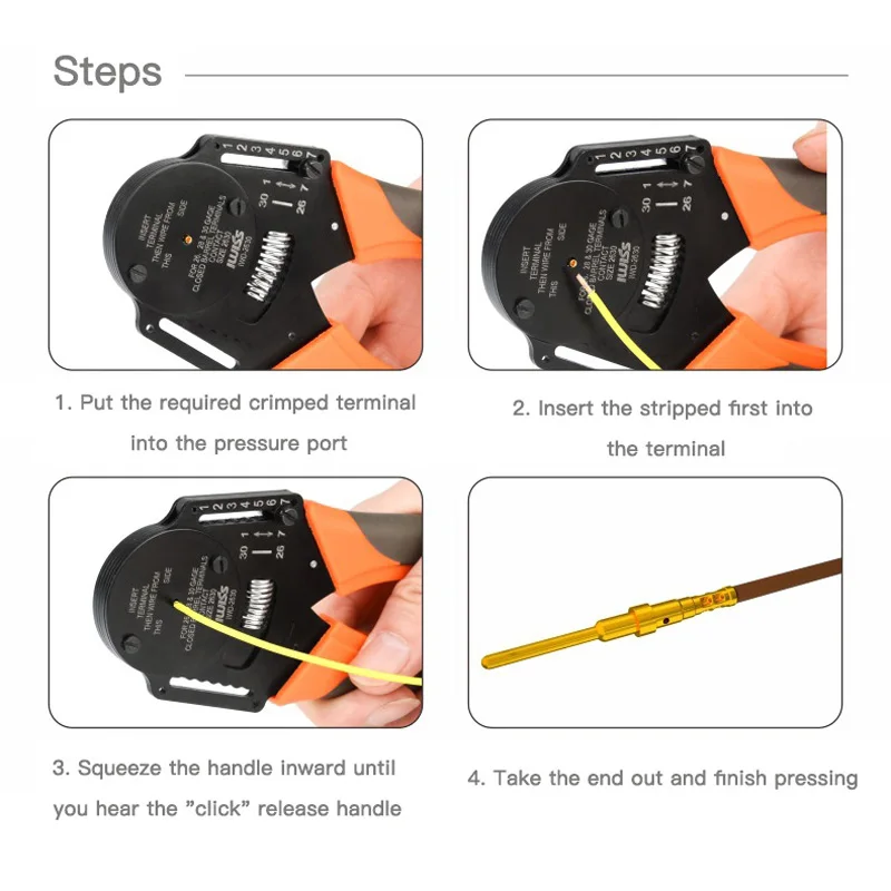 IWD-1620 Iwiss Crimper Gereedschap Luchtvaart Pin Krimptang Voor 16, 18, 20 Gauge Gesloten Vat Terminals Harting Hdd Connector