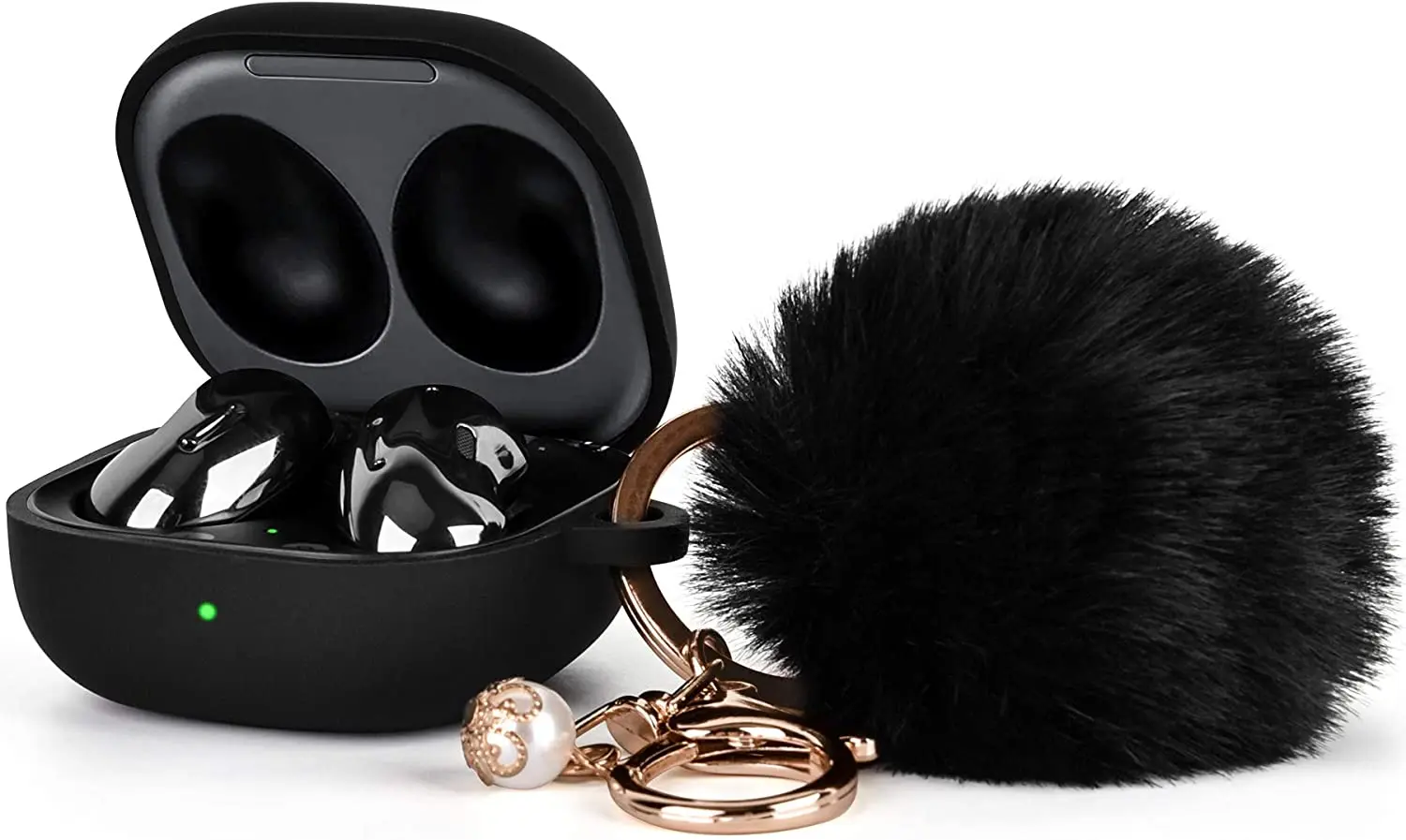 Capa da capa com chaveiro para Samsung Galaxy Buds 2 Pro, Galaxy Buds FE, Buds 2, Galaxy Buds Pro, Galaxy Buds Live