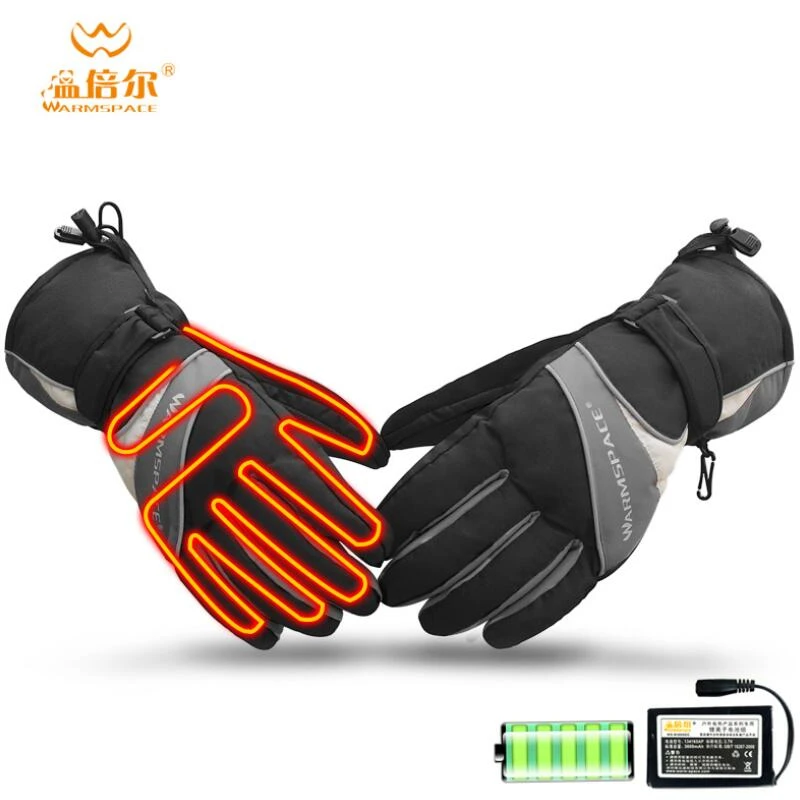 Smart Electric Heated Gloves Touch Screen Ski Gloves Battery Powered Self Heating 3M Waterproof Motorcycle Racing Riding Guantes