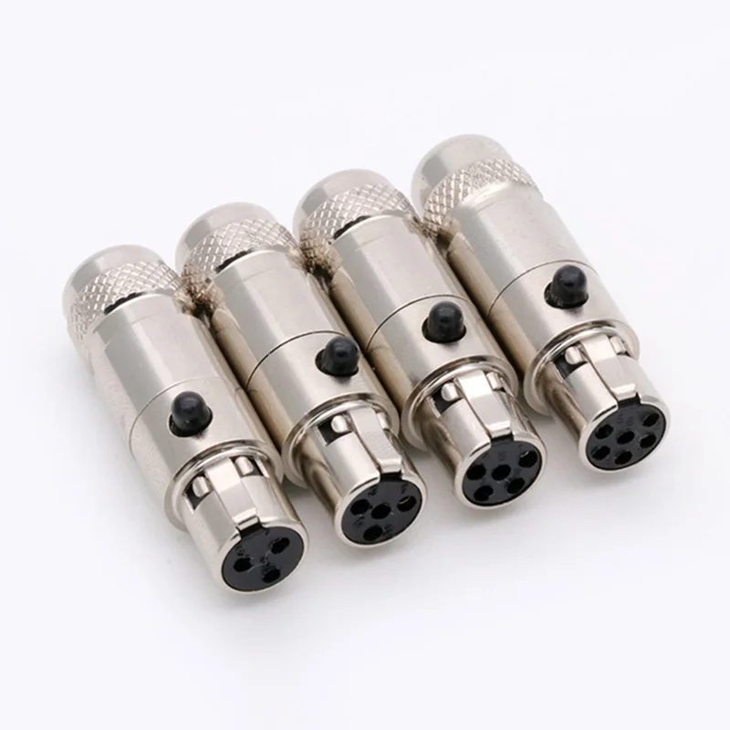 10PCS Mini XLR 3 4 5 6 Pin Female Plug Small XLR Audio Microphone Connector MIC for Cable Soldering Straight