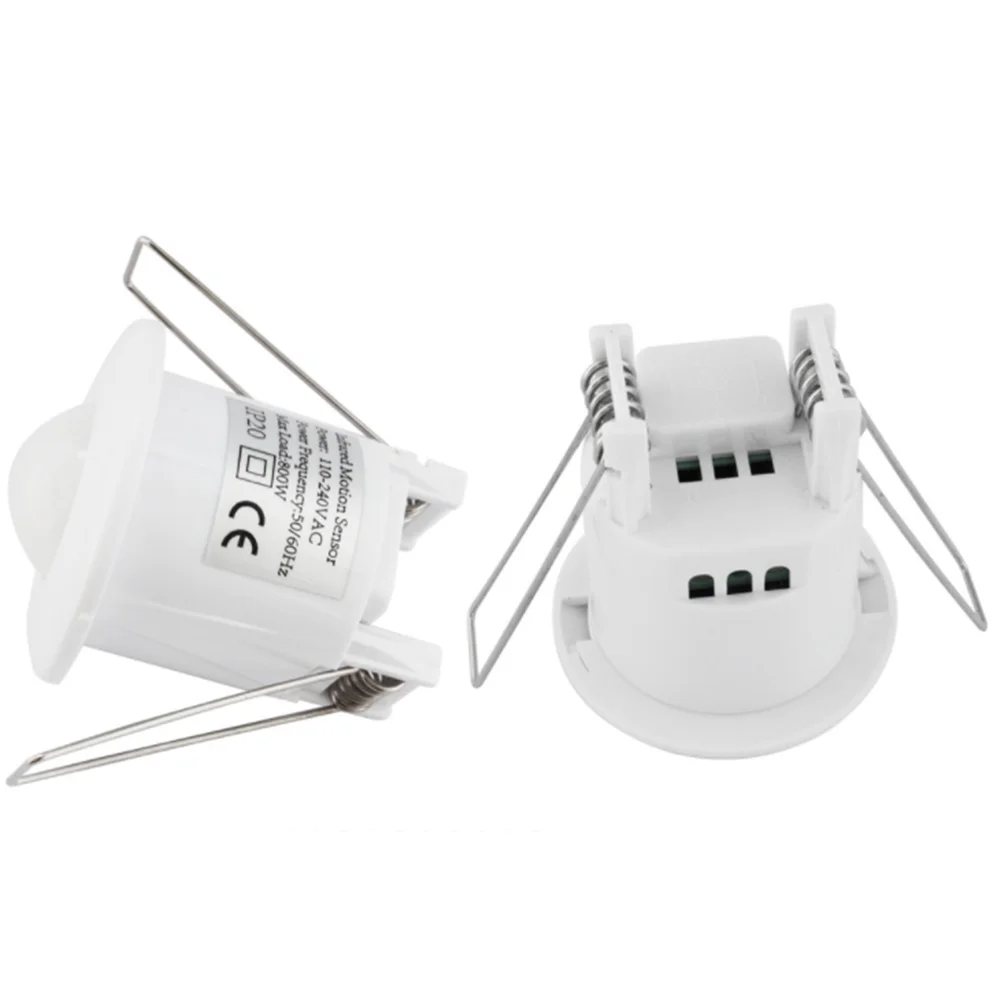 

360 Degree 110V -240V V/AC Ceiling Mounted Inlay PIR Motion Sensor Switch For Led Light Lamp