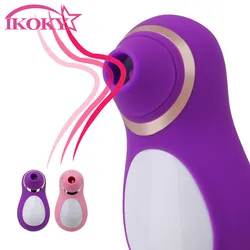 Erotic Penguin Vibrator Nipple Clitoral Stimulator 10 Speeds Silicone G-spot Sex Oral Licking Tongue Sucking Sex Toys for Women