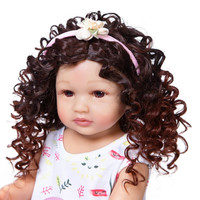 Fashion Curly hair Wig for 22inch Silicone Reborn Baby Doll Long Curly hair for 48-55cm Reborn Doll DIY Doll Hair Wig