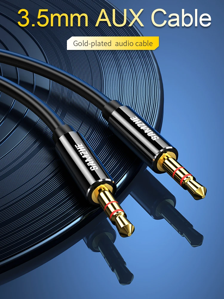 Kabel SAMZHE AUX kabel Audio 3.5mm kabel głośnikowy 3.5 MM do słuchawek JBL samochód Xiaomi Redmi 5 Plus Oneplus 5t przewód AUX — zdjęcie produktu 7