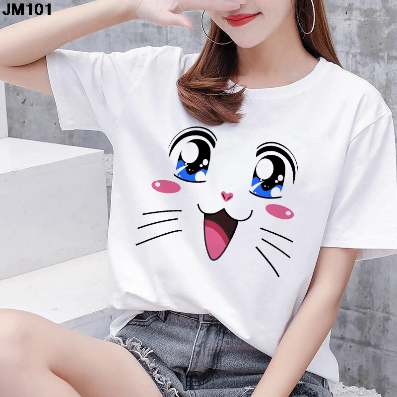 Women's Harajuku Ulzzang Graphic Print T-Shirt, Female Tops, Summer Streetwear, 90s Girls, New Fashion