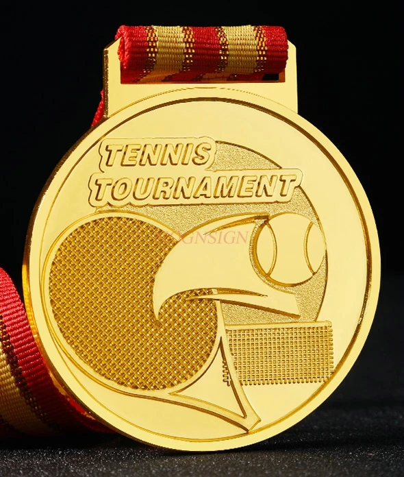 Tennis Match Medal School Sports Group Competition Gold, Silver And Bronze Metal Medals Listed 2021