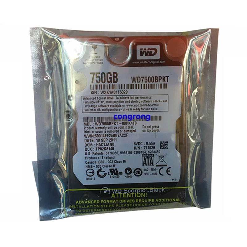 WD Black 750Gb 2.5