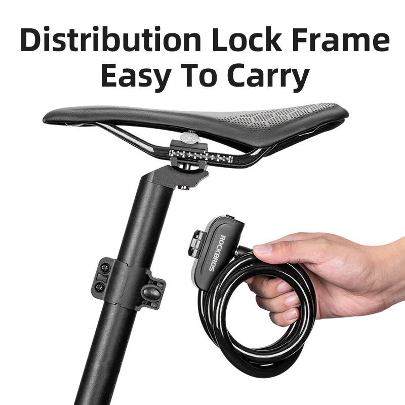 ROCKBROS Bicycle Lock MTB Road Cycling Portable Safety Anti-theft Cable Lock For Electric Motorcycle Scooter Bike Accessories