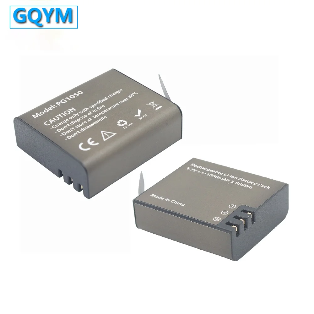 

New GQYM PG1050mAh EKEN Sports Camera Rechargeable Battery for Models H9 H9R H3R H8PRO H8R H8 Pro SJ4000 SJCAM M10 SJ5000X