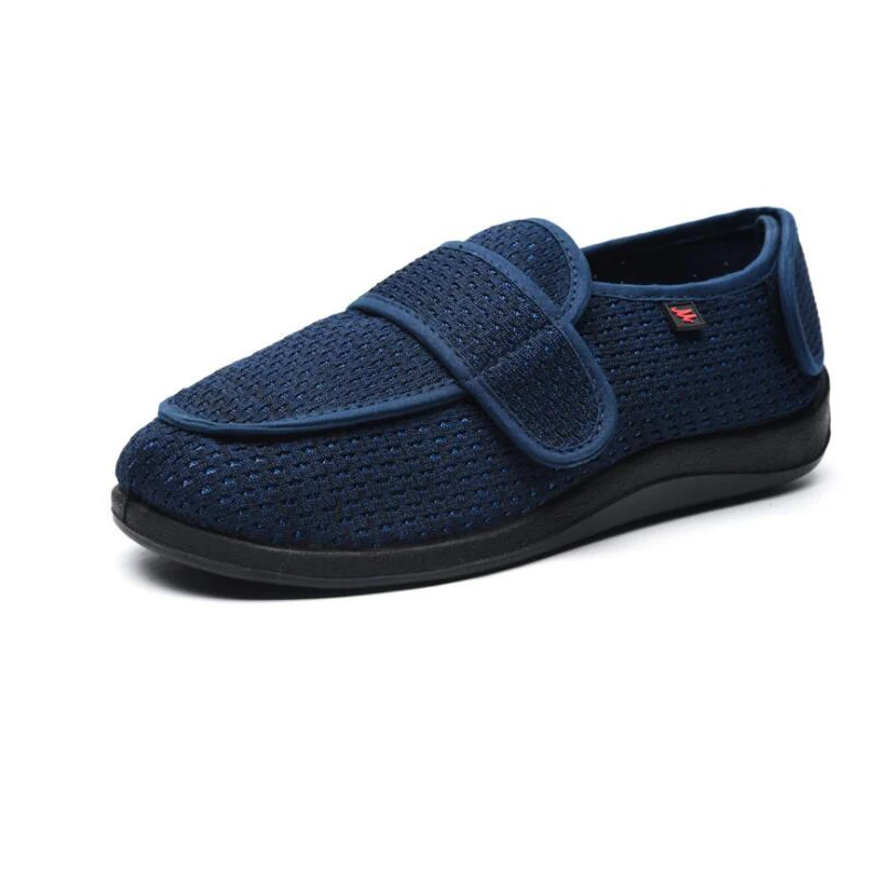 

Summer Breathable Woven Fabric Diabetes Widened Shoes For The Elderly Adjustable Magic Design Fat Casual Comfortable Sandals