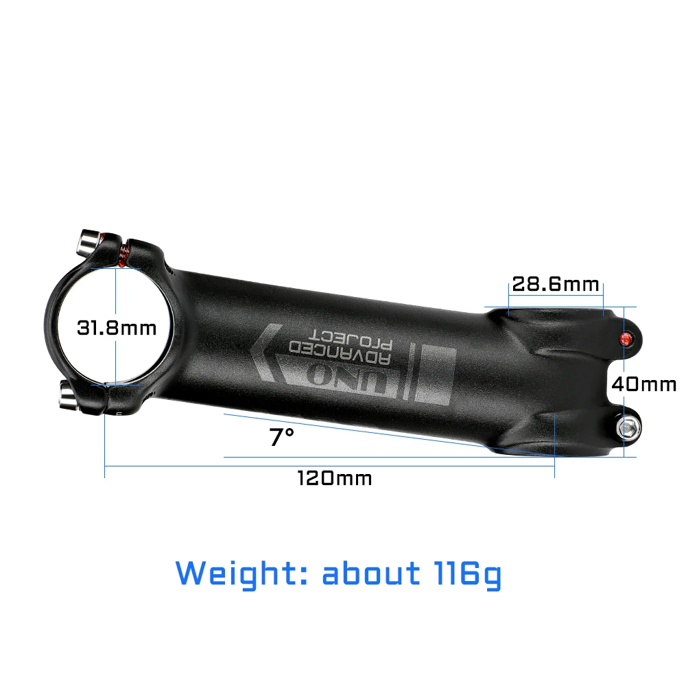 UNO Ultraleicht Bike Stem 7 Grad 31,8mm Kalloy König Stammt AL7050 60 70 80 90 100 110 120 130mm MTB Road Fahrrad Lenker Vorbau