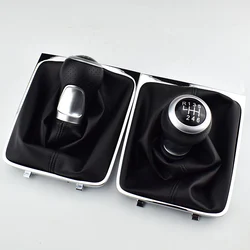 5 6 Speed Gear Head Black Shift Knob Gear Knob Boot Gaiter Frame For Volkswagen VW Passat B6