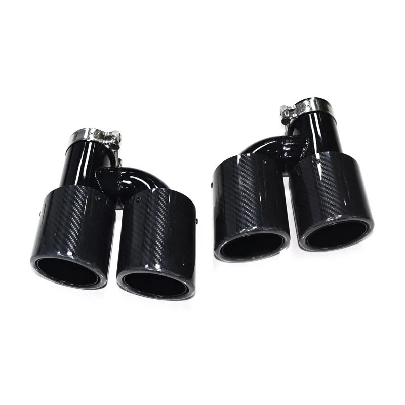 1 Pair H Model Exhaust Pipe For AUDI A3 A4 A5 A6 A7 Q5 Update S4 S5 S6 S7 Black 304 Stainless Steel Muffler Tip Tailpipe Nozzles