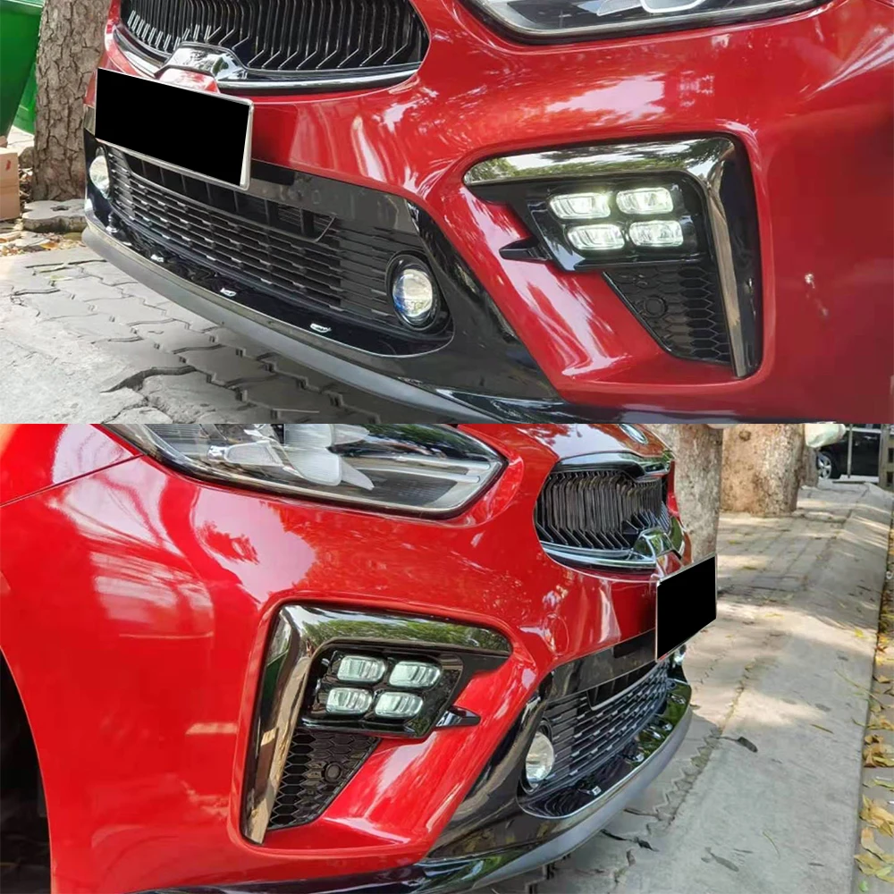 4Y LED DRL Daytime Running Light for Kia K3 / Forte / Cerato 2019 2020 2021 Fog Lamp with Turn Signal