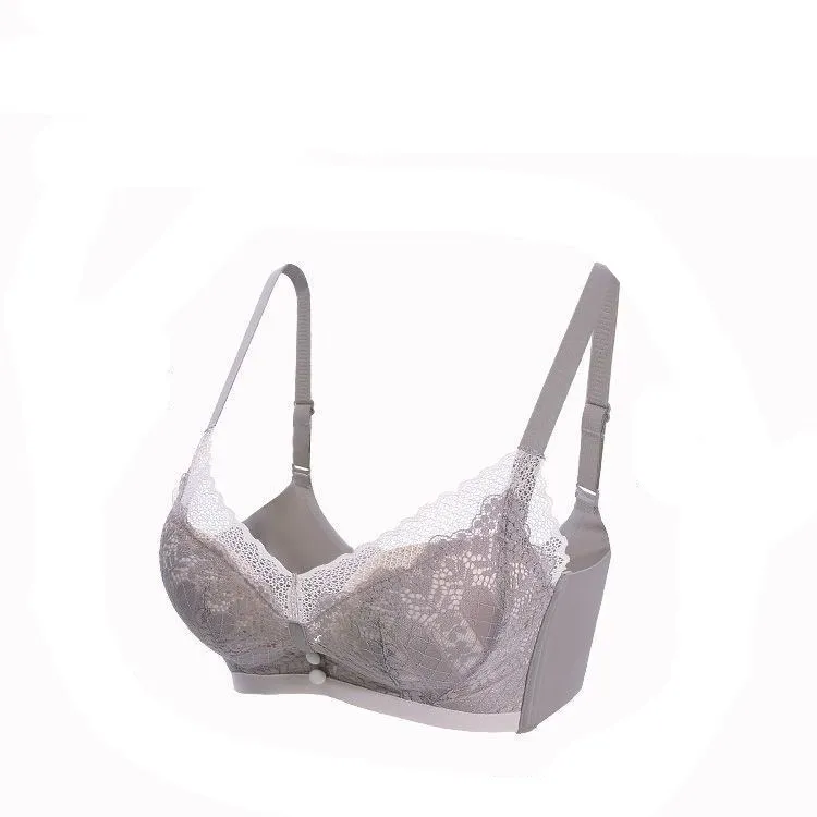 Soutien-gorge en dentelle pour femmes, Lingerie légère et douce, Push Up, confortable, respirant, sans fil, pour rassembler les seins, hauts-vêtements charmants