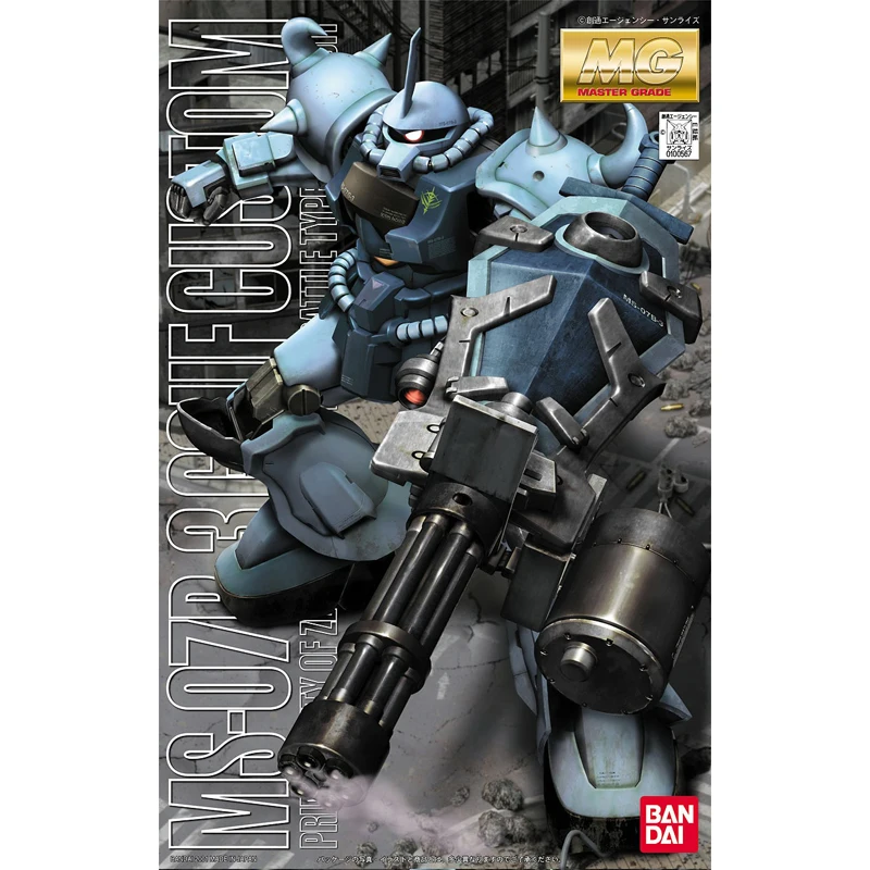 Original Bandai Gundam Anime Figure MG 1/100 MS-07B-3 Gouf Custom Mobile Suit Gundam Effects Anime Action Figures Toys 18cm