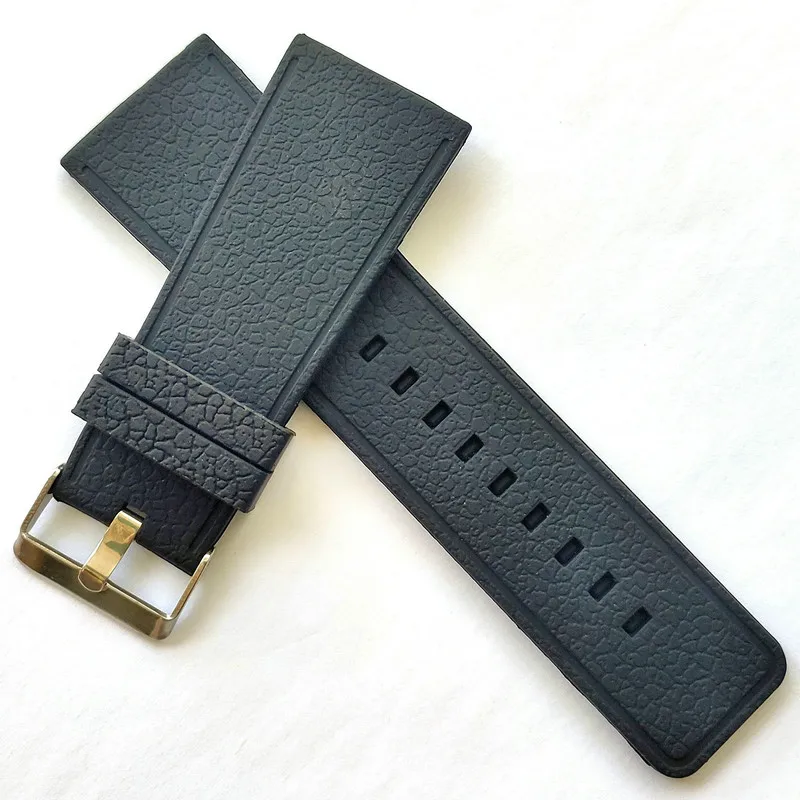 30mm Silicone Rubber Watch Band Soft Silicon Durable Strap Mens Fashion Casual Bracelet White Black