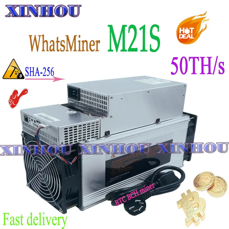 

Used Bitcoin Miner WhatsMiner M21S 50T BTC BCH Asic Miner with PSU more Economic Than M20S M31S antminer S19 S17 T17 Z15 A10 T2T