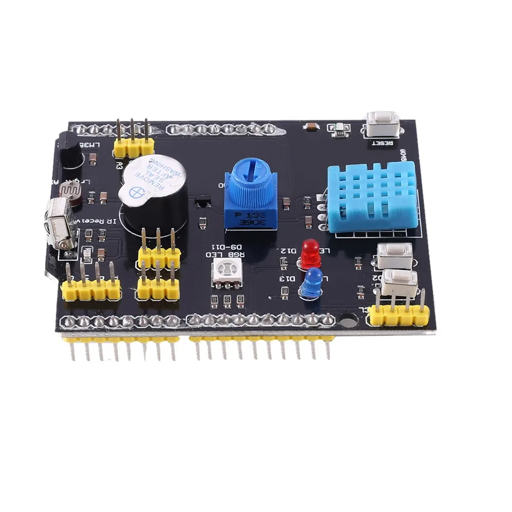 Multi-function Expansion Board for Arduino UNO R3 LM35D DHT11 Temperature Sensor Passive Buzzer Infrared Receiver Shield