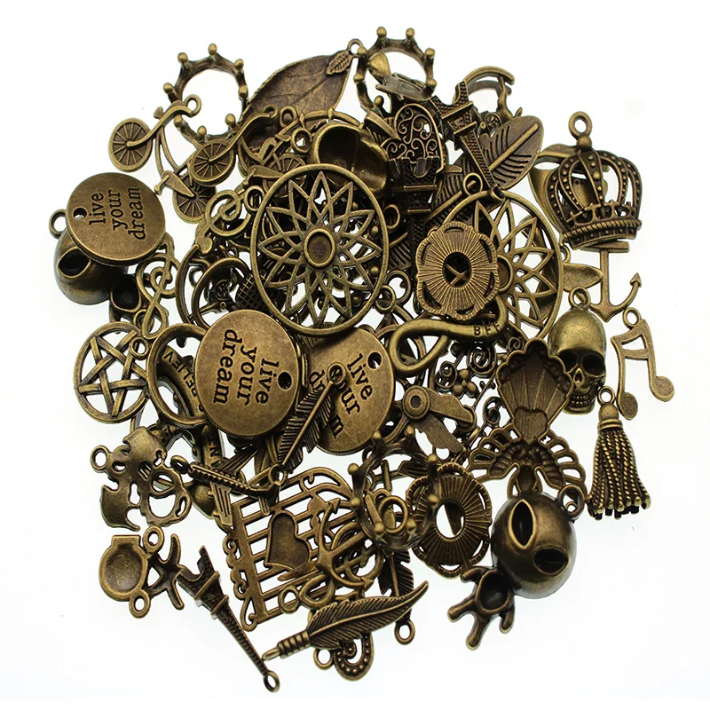 20 szt. Vintage Metalowe Antyczne Brązowe Losowe Zawieszki w Kształcie Zwierząt do Wyrobu Biżuterii DIY Bransoletki Naszyjniki Ręcznie Robione Akcesoria — zdjęcie 5