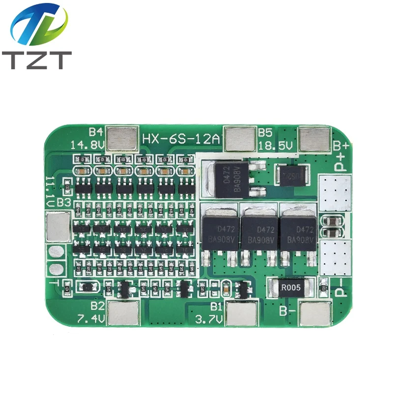 Placa de protección PCB BMS 6S 15A 24V para paquete de 6, módulo de celda de batería de litio de iones de litio 18650, recién llegado