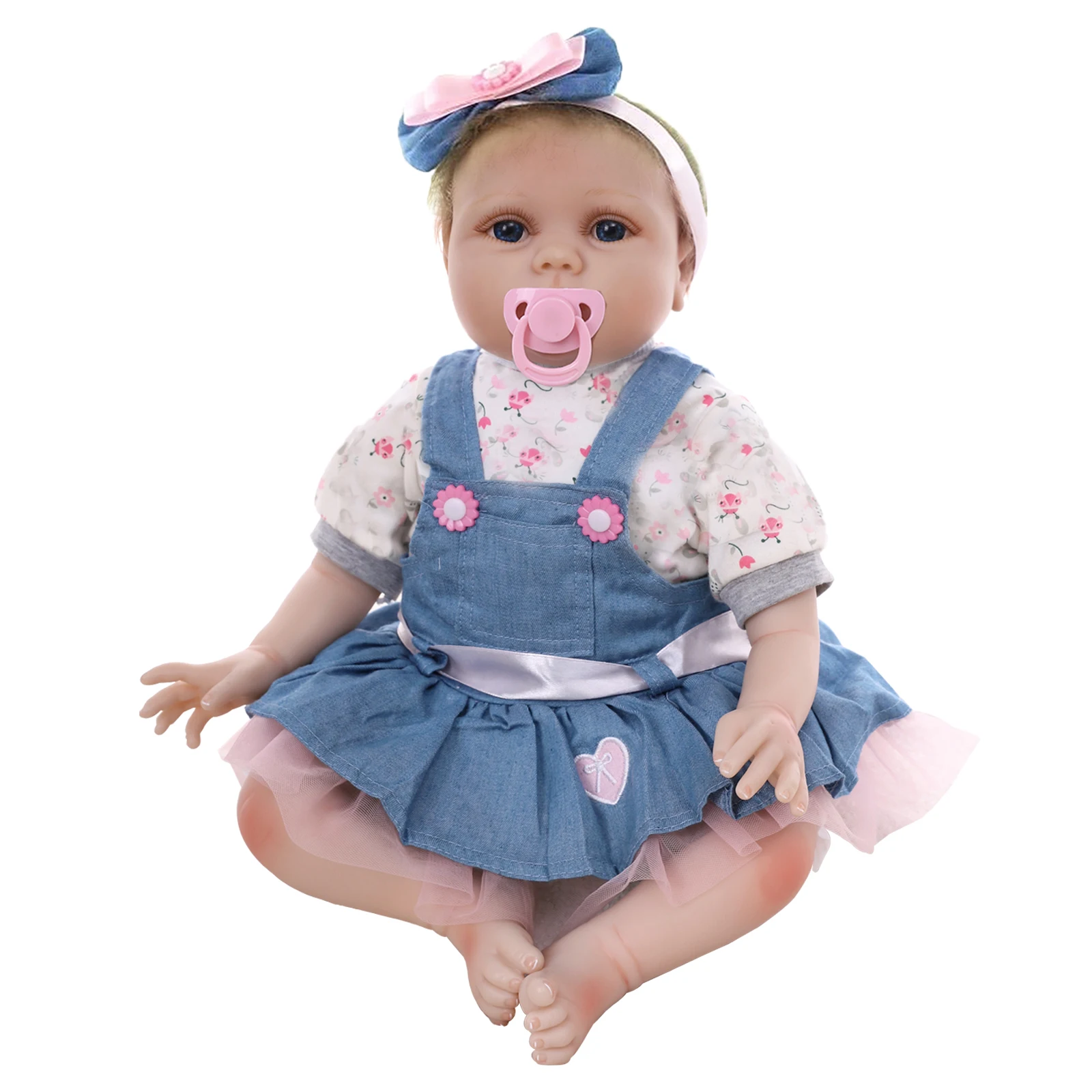 55 Cm Reborn Baby Doll Silicone Real Life Baby Doll Toys Cotton Body Simulation Toddler Dolls For Girls Christmas Gift