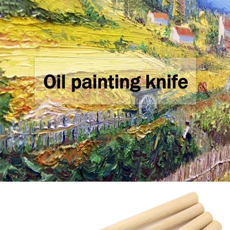 Kunst Ölgemälde Schaber Holz Flach kopf Edelstahl Gouache Farbe Farbe scharfe Messer Kunstwerk zeuge Student Kunst liefert 1/4 stücke – Detail 1