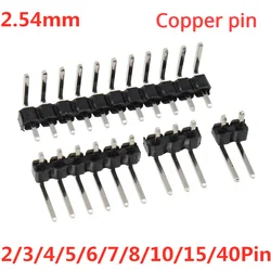 10PCS 2.54mm Single Row Right Angle PCB Board Copper Pin Header Connector Male Pinheader 1*3/4/10/12/15/40Pin for Arduino